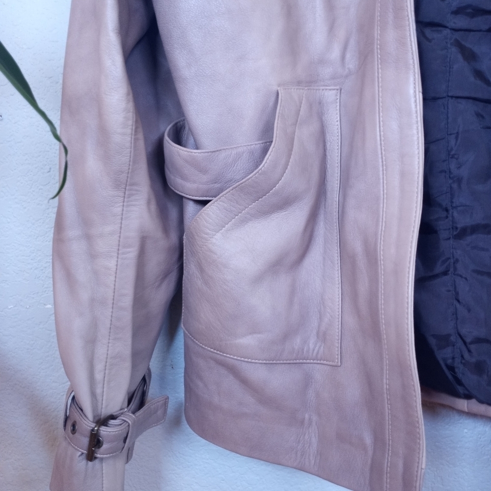 Star Wars Leather Finn The Force Awakens Butter Soft Leather Open Lapel Bomber - Picture 4 of 16